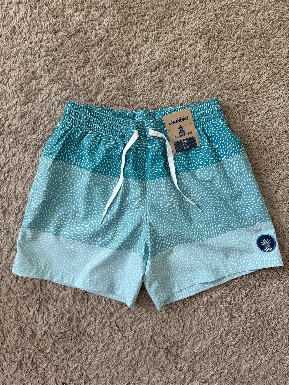 Chubbies Classic 5.5" Inseam Mesh Liner Whale Shark Swim Trunks Men's Size Small